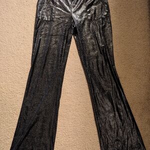 Juicy Couture Metallic Black Wide Leg Pants